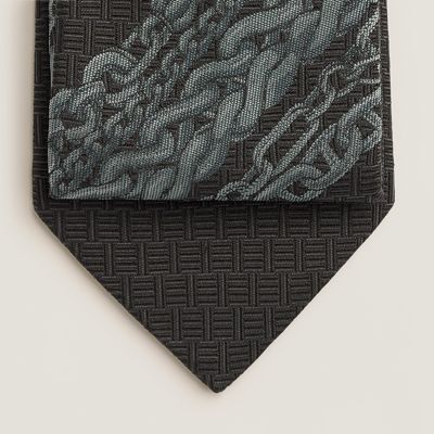 シルクニットタイ 6 cm 《ユニ》 - ブラック | Hermès - エルメス-公式